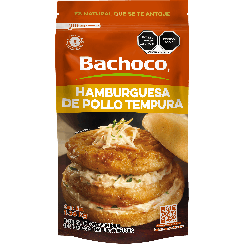 HAMBURGUESA DE POLLO TEMPURA 1.36kg