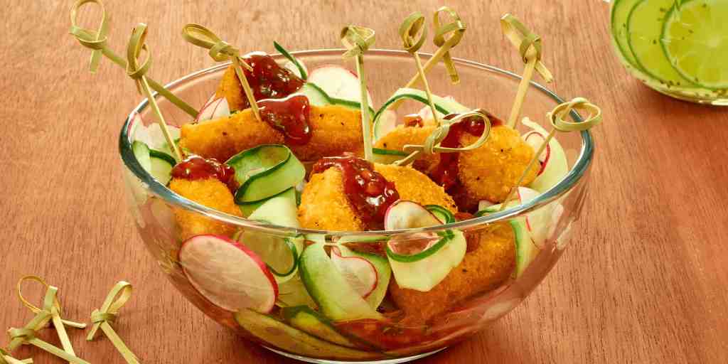 Receta Ensalada de pepino con nuggets